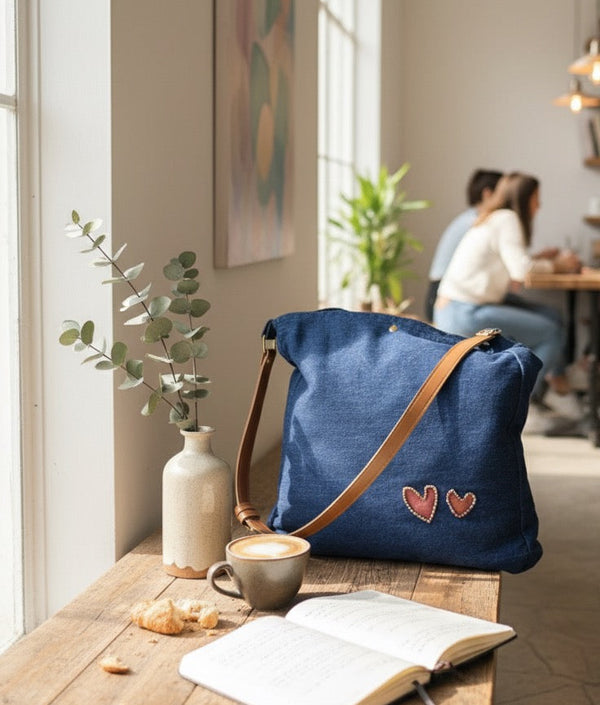 Heartfelt Denim Tote