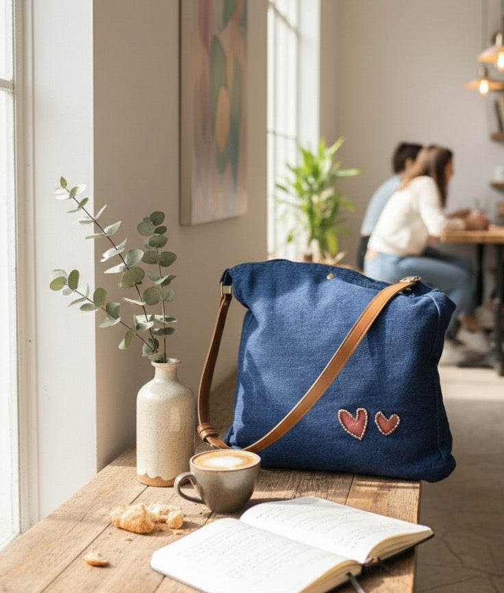Heartfelt Denim Tote