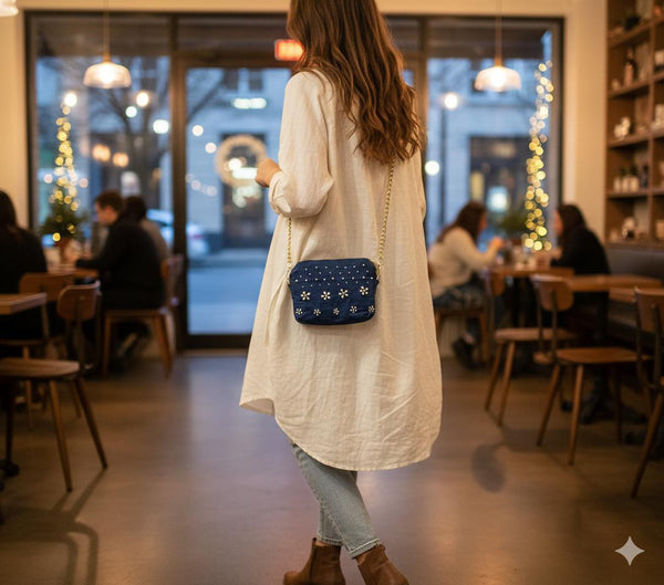 Diamante and Denim bag
