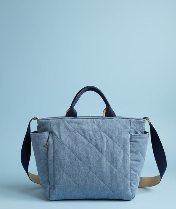 Quilted Denim Tote