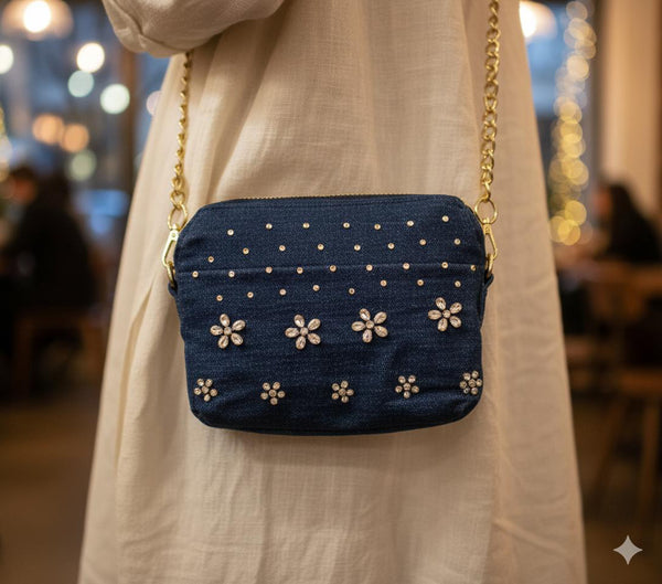 Diamante and Denim bag