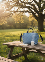 Quilted Denim Tote