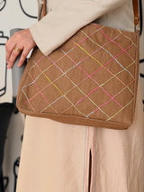 Grid Glam Bag (Brown)