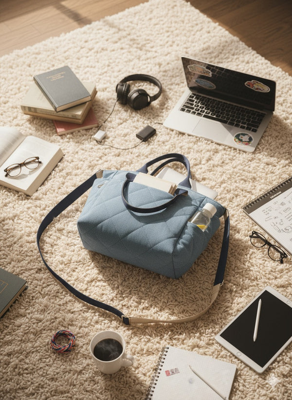 Quilted Denim Tote