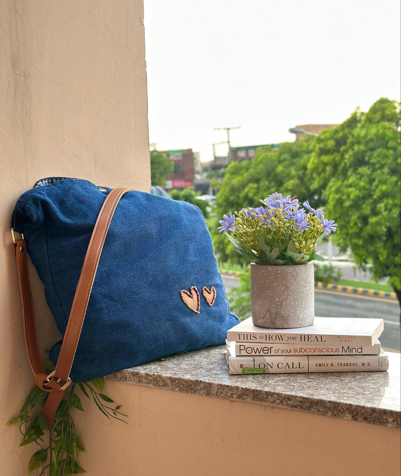 Heartfelt Denim Tote