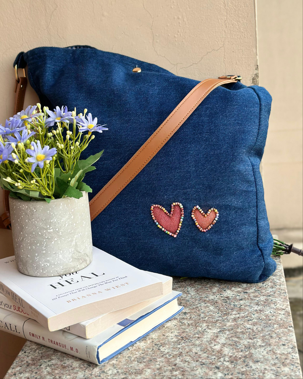 Heartfelt Denim Tote