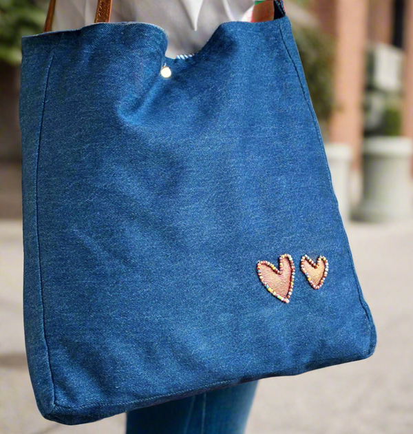 Heartfelt Denim Tote